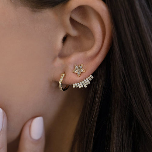 Gold & Diamond Small Huggie Hoops