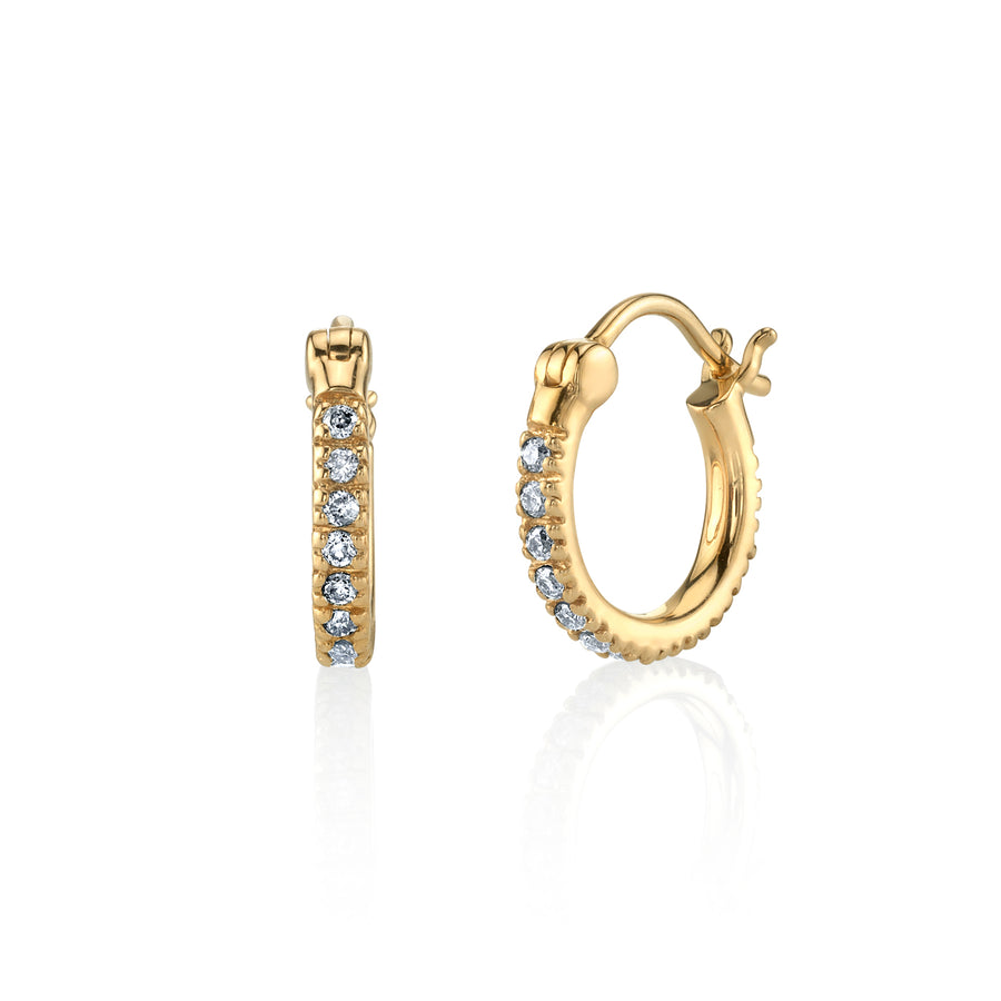 Gold & Diamond Small Huggie Hoops - Sydney Evan Fine Jewelry