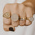 Gold & Pave Diamond Initial Signet Rings