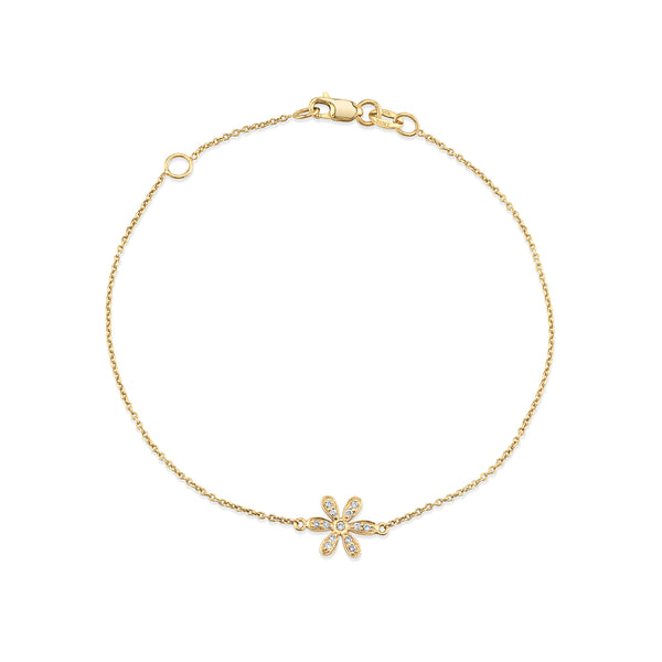 14Kゴールド【SYDNEY EVAN】デイジーフラワーブレスレット Shop Sydney Evan 14k Gold & Diamond Flower Bracelet