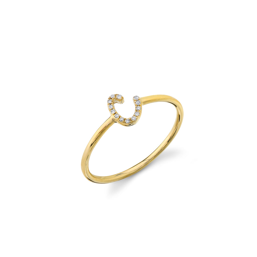 Gold & Diamond Small Initial Ring - Sydney Evan Fine Jewelry