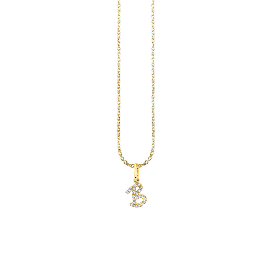 Gold & Diamond Small Initial Charm Necklace - Sydney Evan Fine Jewelry