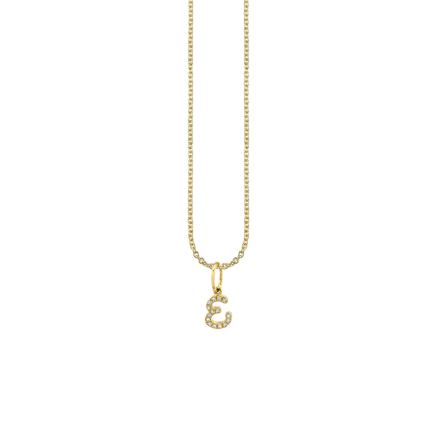 Gold & Diamond Small Initial Charm Necklace - Sydney Evan Fine Jewelry