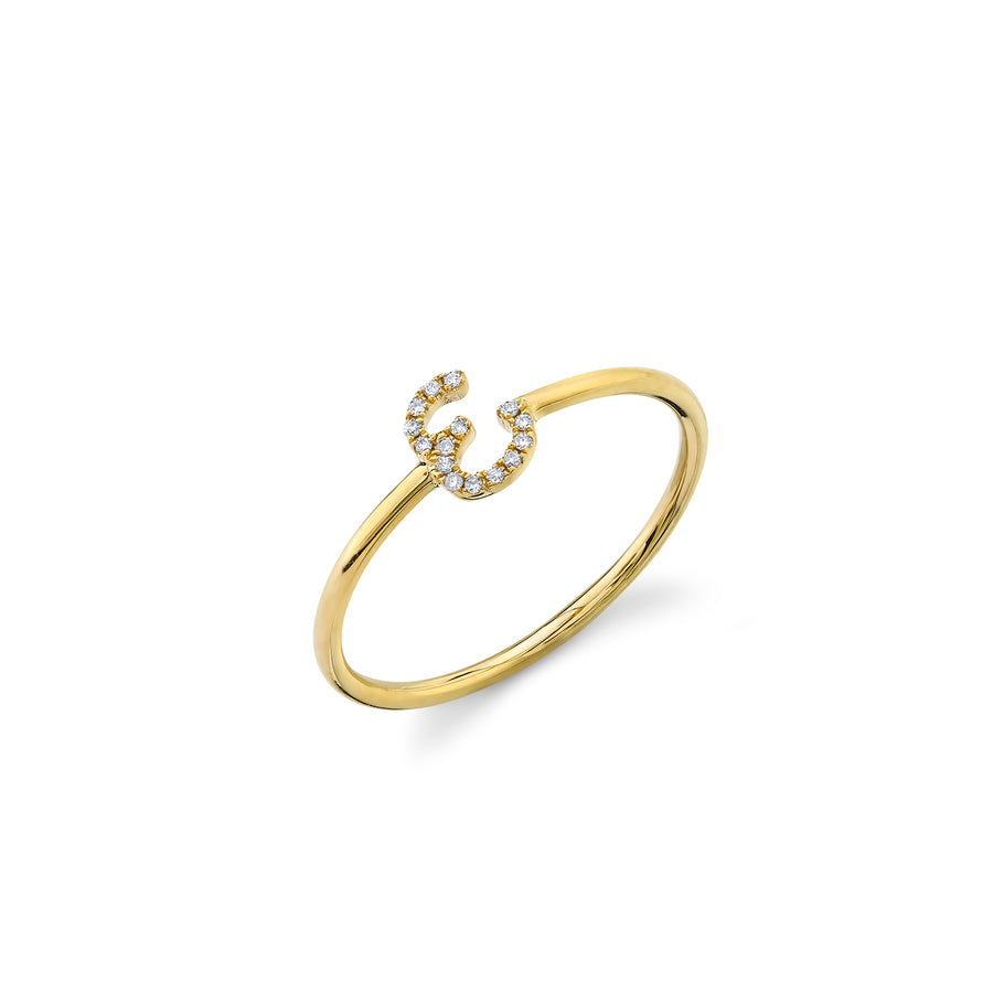 Gold & Diamond Small Initial Ring - Sydney Evan Fine Jewelry