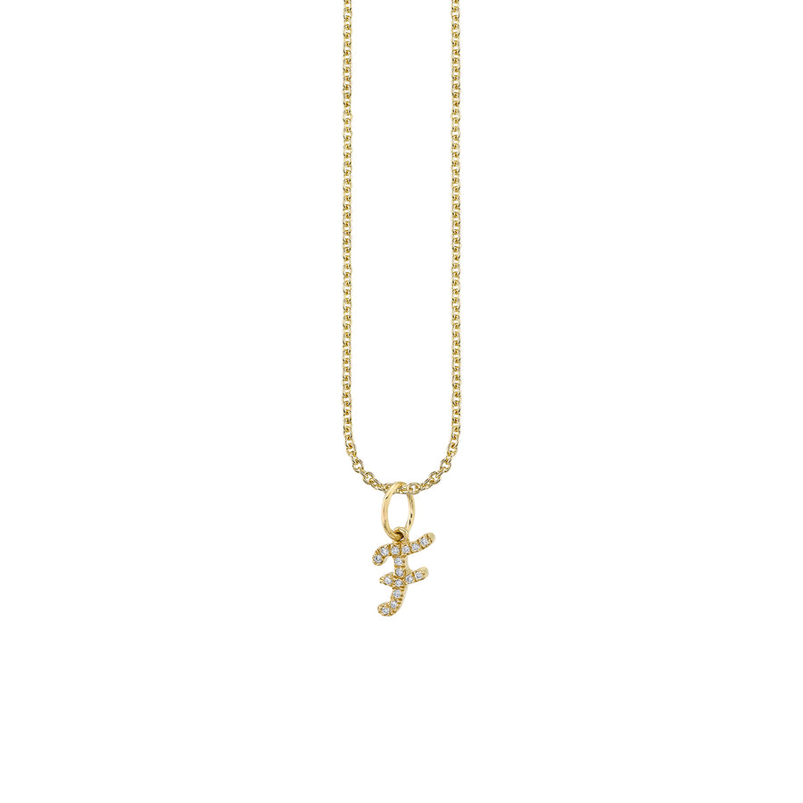 Gold & Diamond Small Initial Charm Necklace - Sydney Evan Fine Jewelry