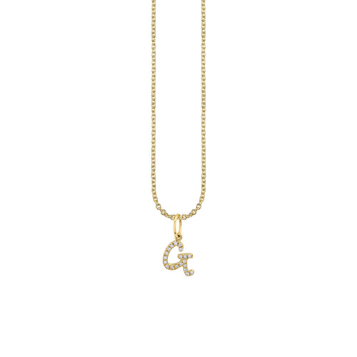 Gold & Diamond Small Initial Charm
