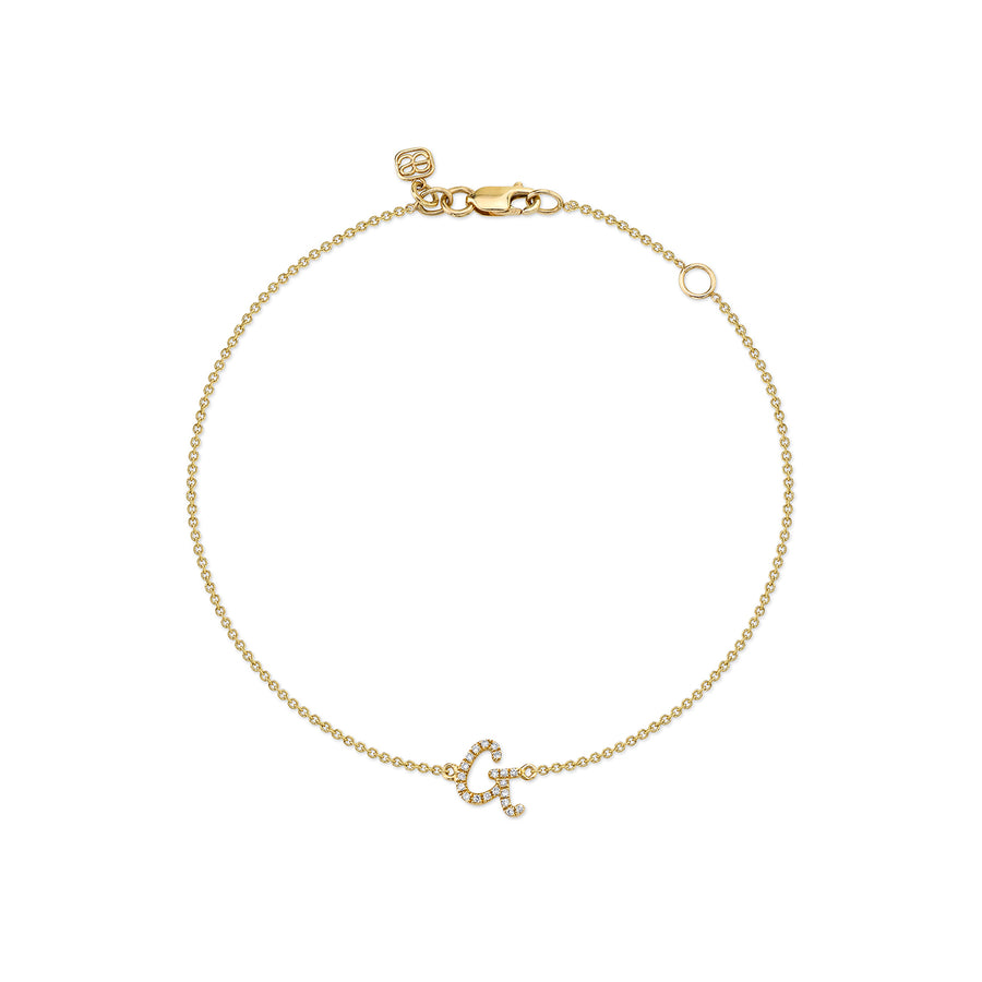 Gold & Diamond Small Initial Bracelet - Sydney Evan Fine Jewelry