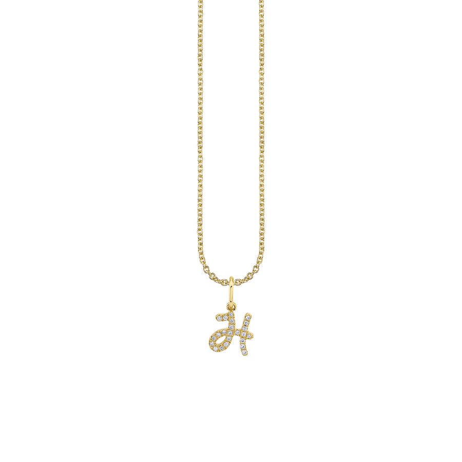 Gold & Diamond Small Initial Charm Necklace - Sydney Evan Fine Jewelry