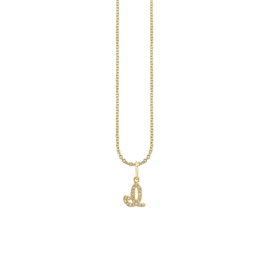 Gold & Diamond Small Initial Charm Necklace - Sydney Evan Fine Jewelry