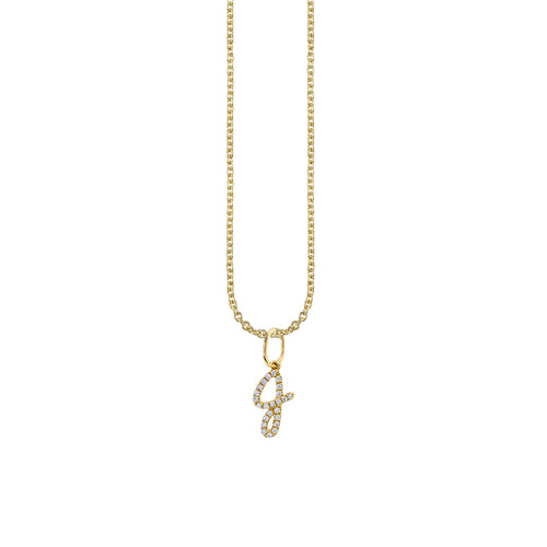 Gold & Diamond Small Initial Charm