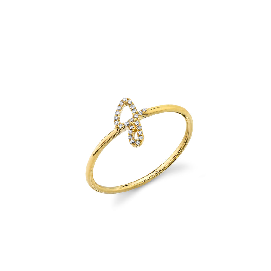 Gold & Diamond Small Initial Ring - Sydney Evan Fine Jewelry