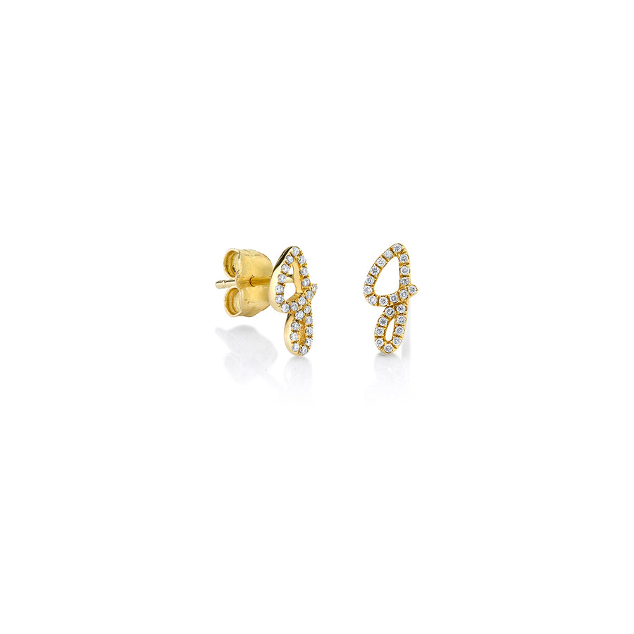 Gold & Diamond Small Initial Stud - Sydney Evan Fine Jewelry