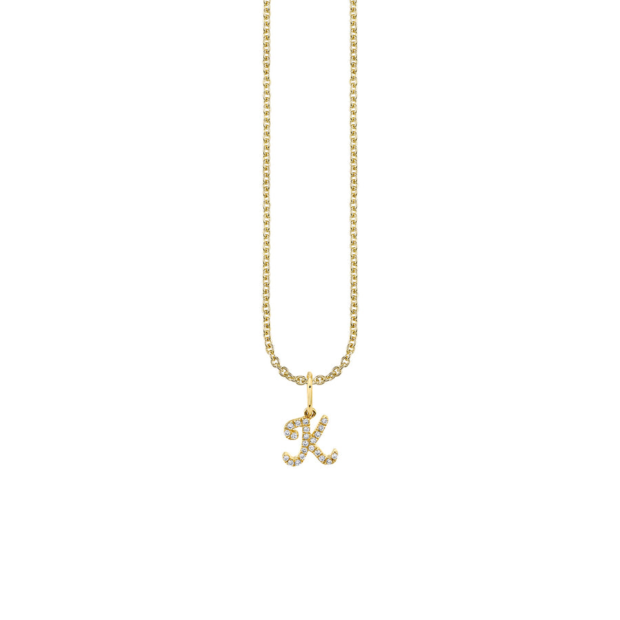 Gold & Diamond Small Initial Charm Necklace - Sydney Evan Fine Jewelry