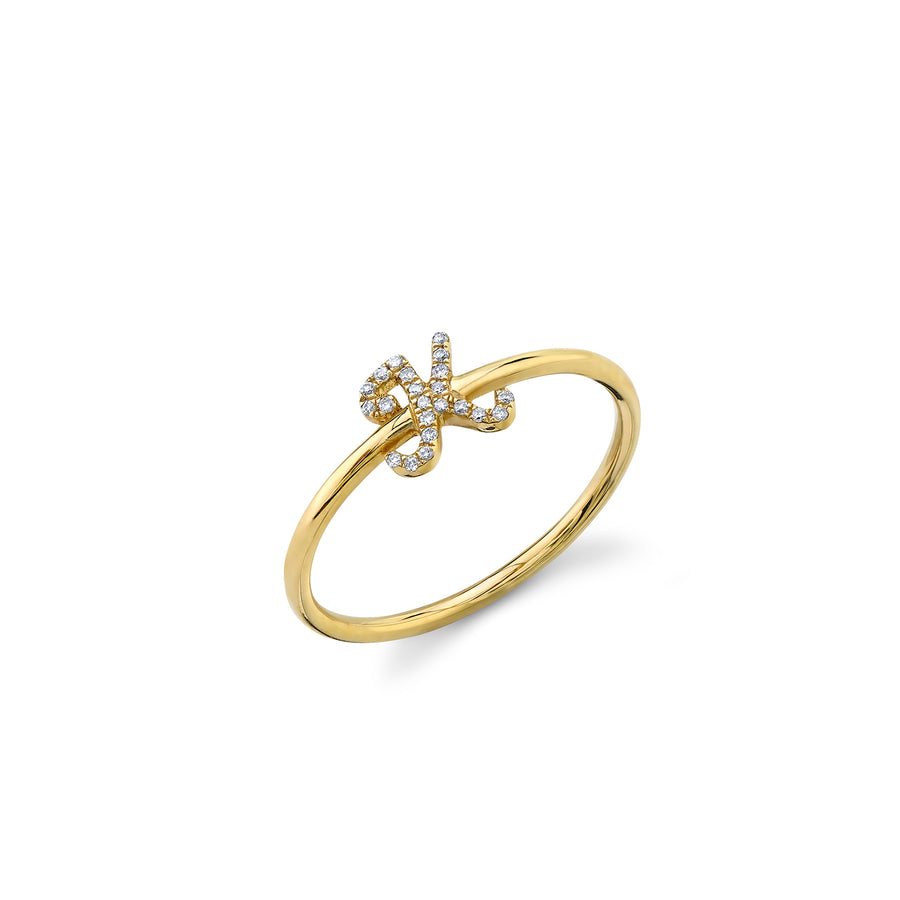 Gold & Diamond Small Initial Ring - Sydney Evan Fine Jewelry