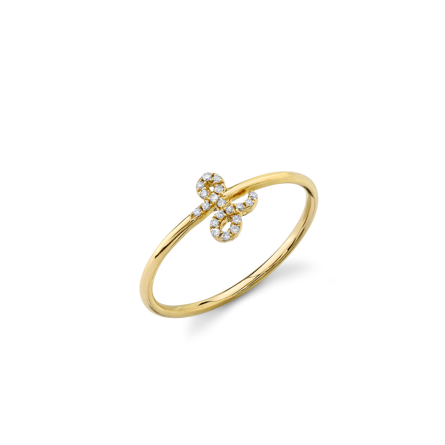 Gold & Diamond Small Initial Ring - Sydney Evan Fine Jewelry