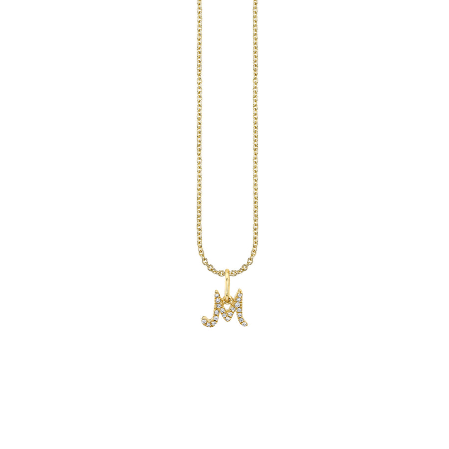 Gold & Diamond Small Initial Charm Necklace - Sydney Evan Fine Jewelry