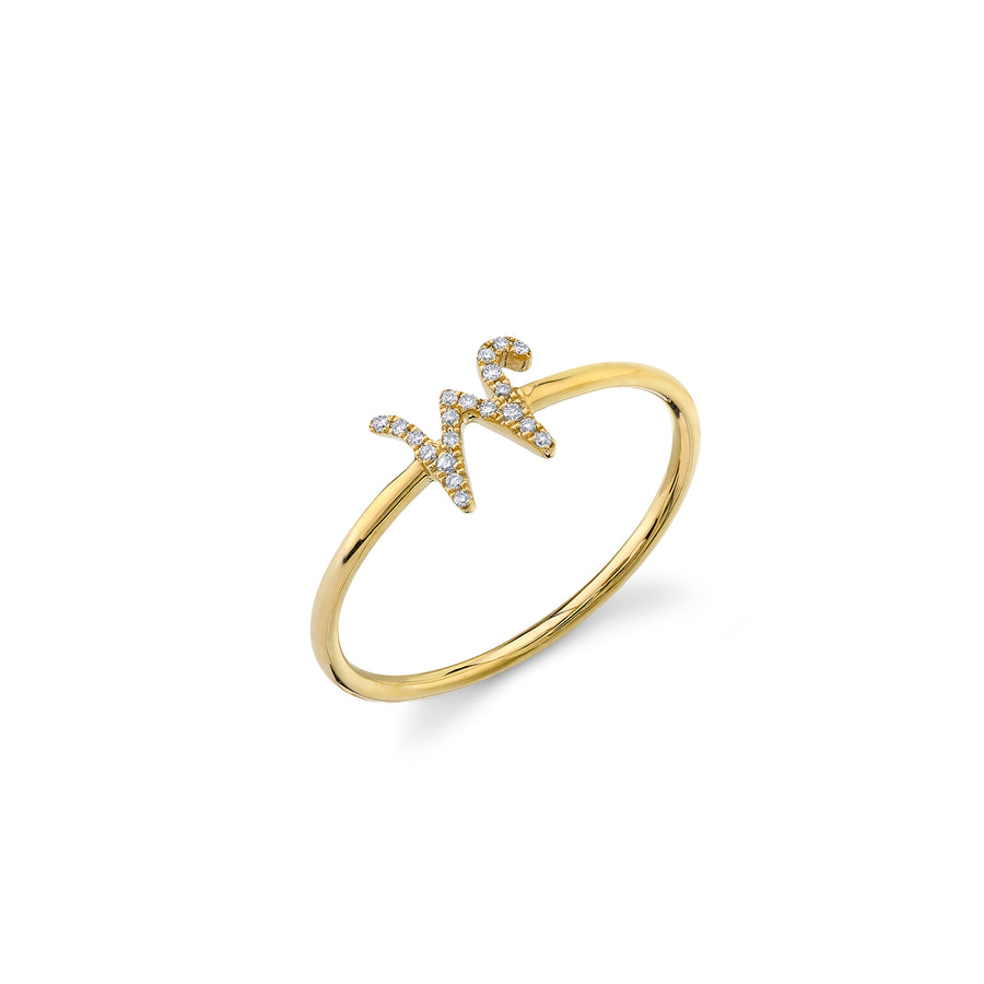 Gold & Diamond Small Initial Ring - Sydney Evan Fine Jewelry