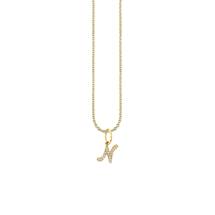 Gold & Diamond Small Initial Charm Necklace - Sydney Evan Fine Jewelry