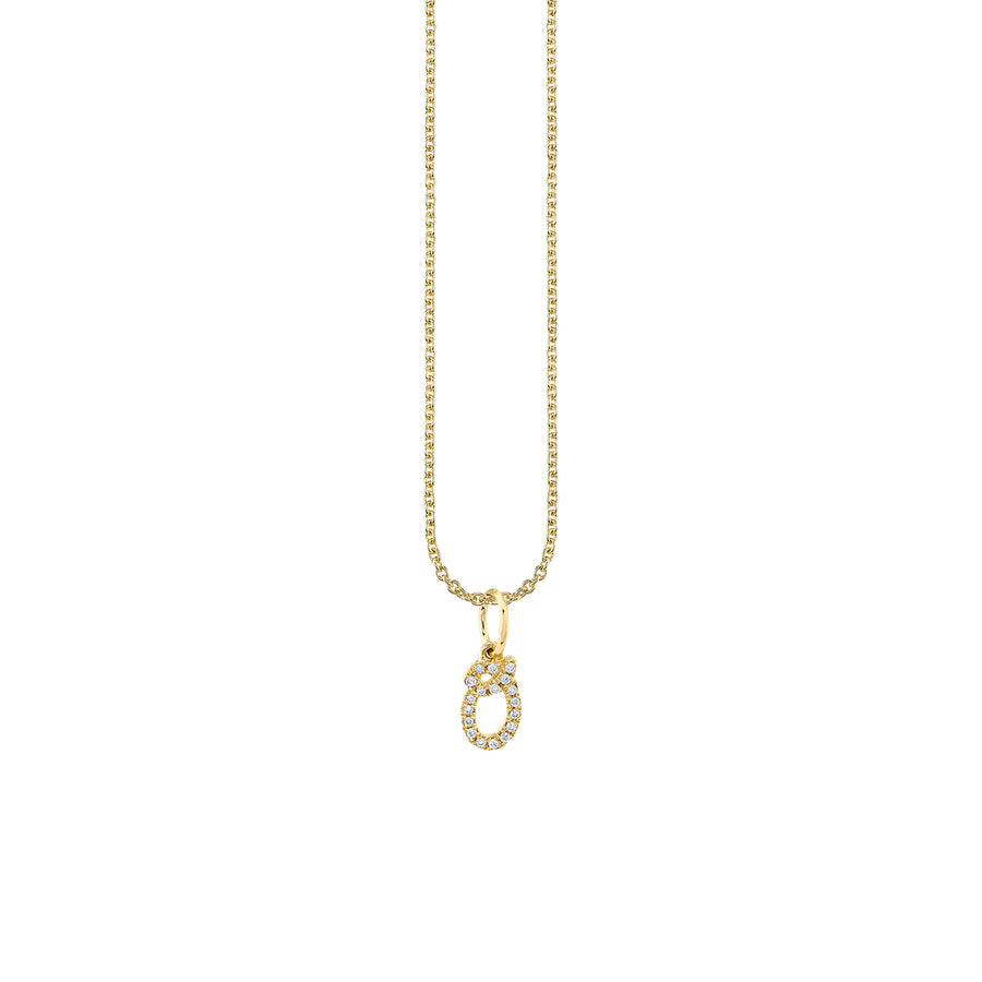 Gold & Diamond Small Initial Charm Necklace - Sydney Evan Fine Jewelry