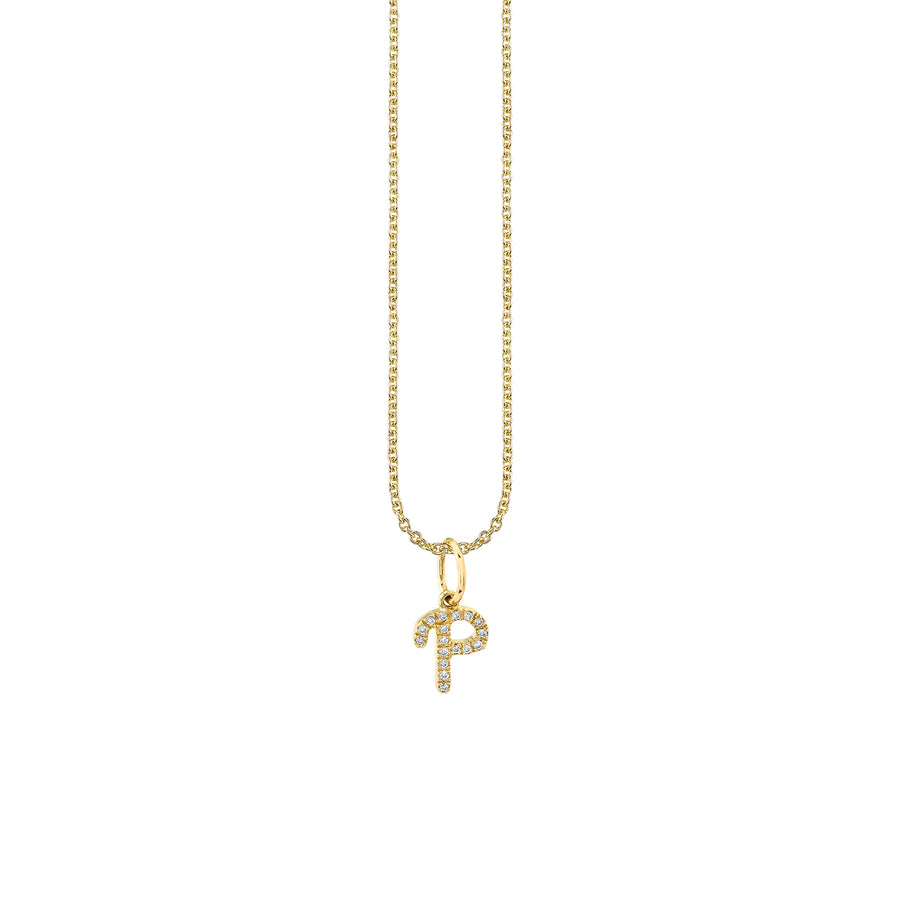 Gold & Diamond Small Initial Charm Necklace - Sydney Evan Fine Jewelry