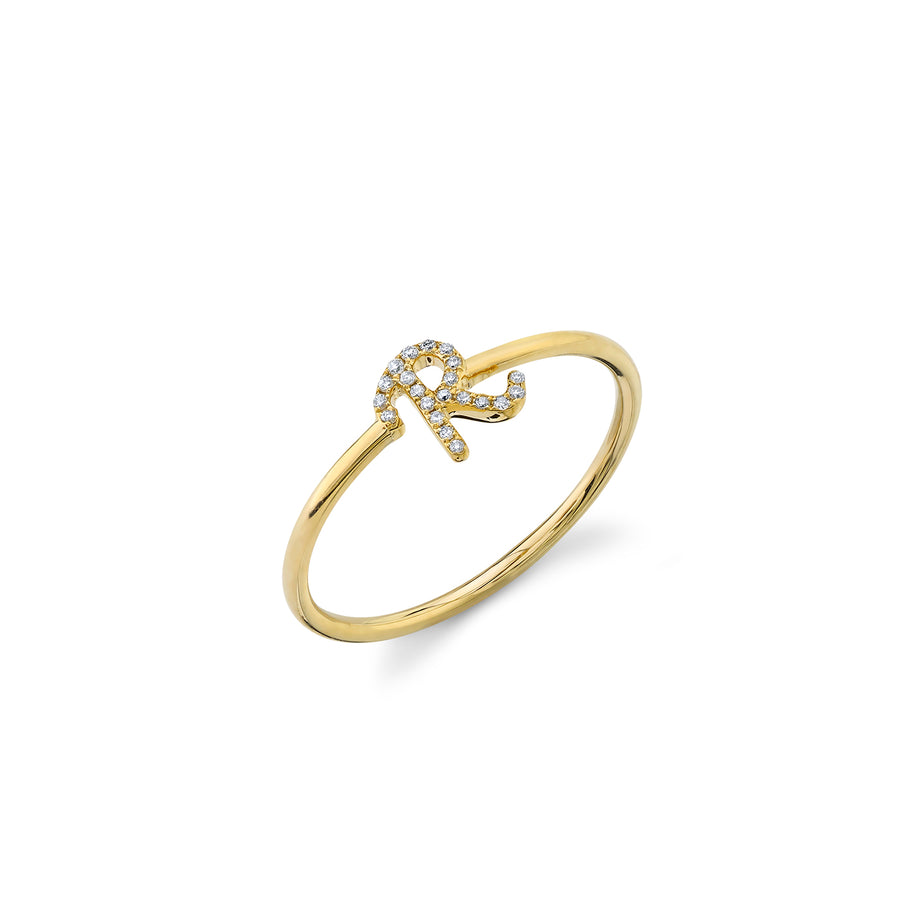 Gold & Diamond Small Initial Ring - Sydney Evan Fine Jewelry