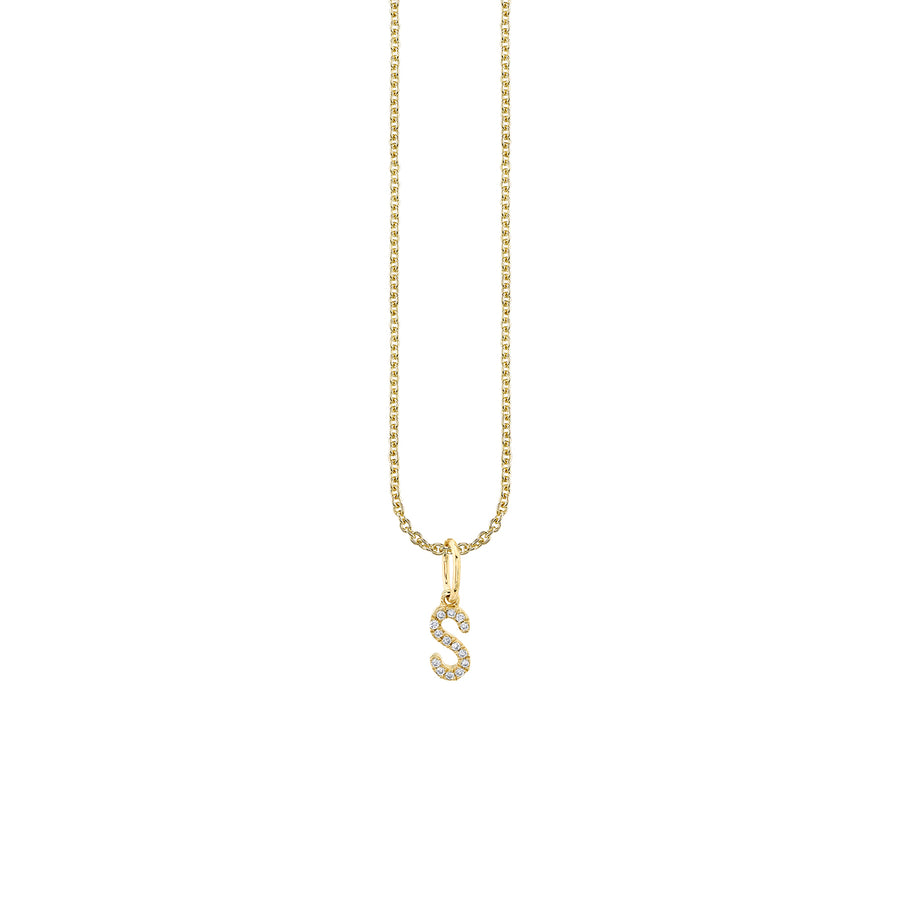 Gold & Diamond Small Initial Charm Necklace - Sydney Evan Fine Jewelry