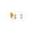 Gold & Diamond Small Initial Stud