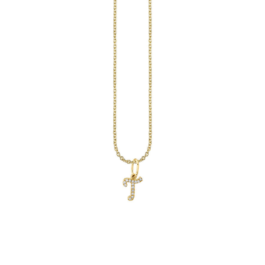 Gold & Diamond Small Initial Charm Necklace - Sydney Evan Fine Jewelry