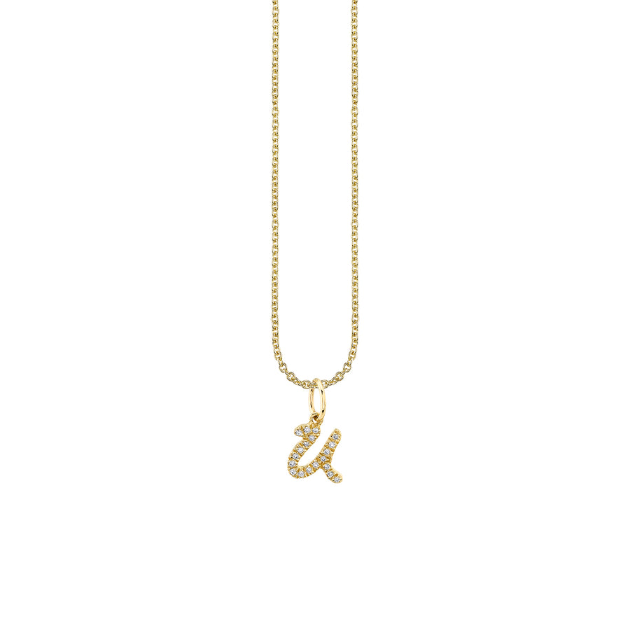 Gold & Diamond Small Initial Charm Necklace - Sydney Evan Fine Jewelry