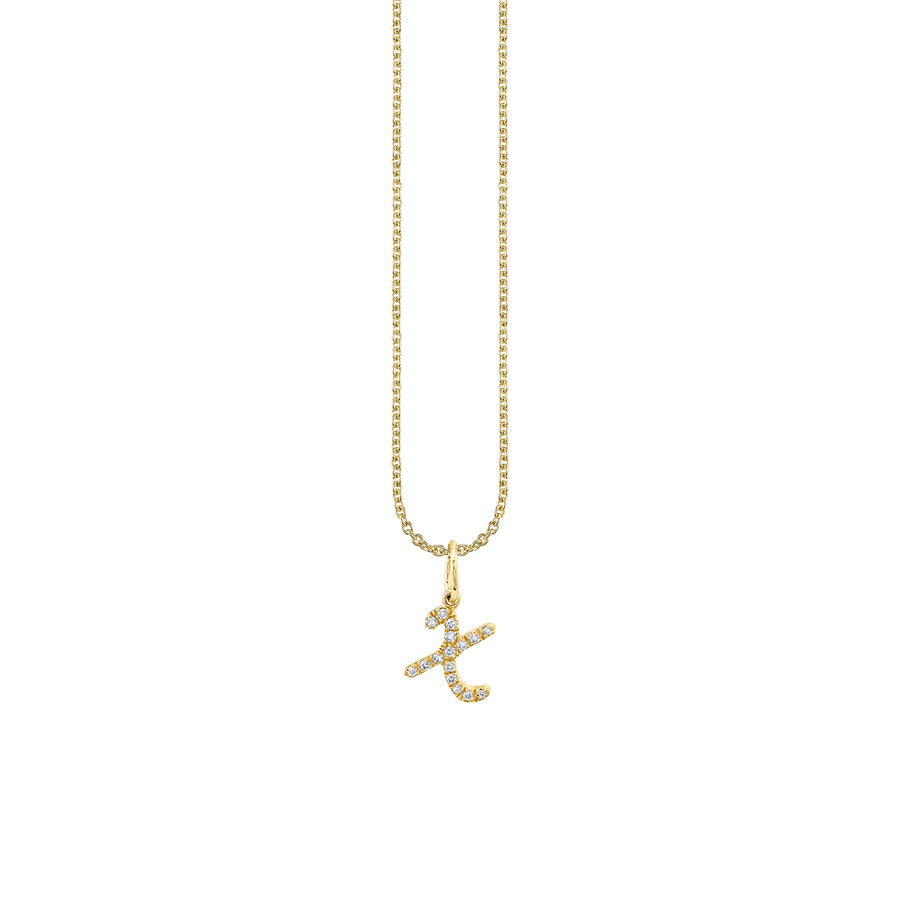 Gold & Diamond Small Initial Charm Necklace - Sydney Evan Fine Jewelry