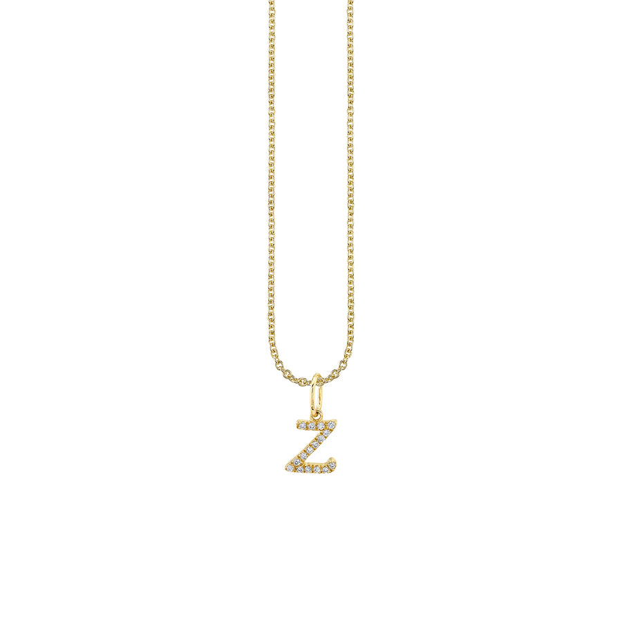 Gold & Diamond Small Initial Charm Necklace - Sydney Evan Fine Jewelry