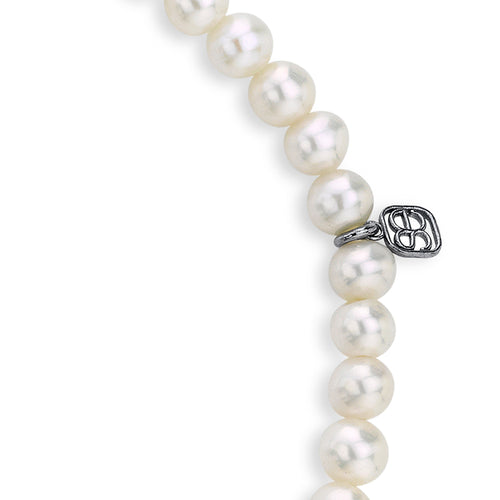 Men's Collection Black Rhodium & Diamond Mini Disc on Pearls