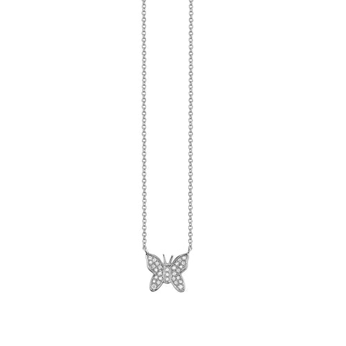 Gold & Diamond Mini Butterfly Necklace