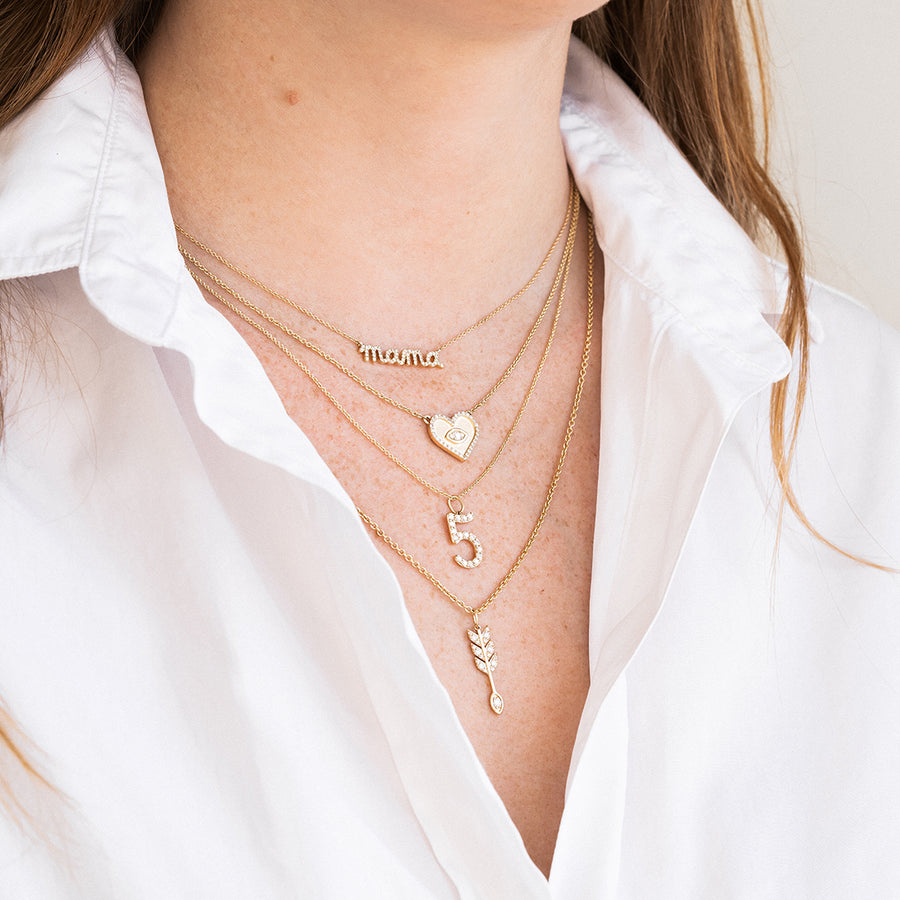 Gold & Diamond Large Number Charm - Sydney Evan Fine Jewelry