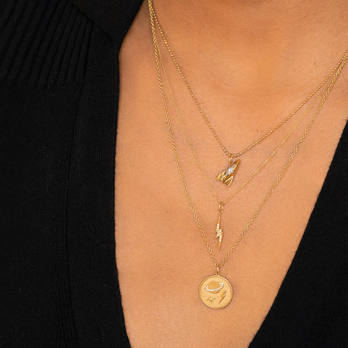 Gold & Diamond Medium Lightning Bolt Charm