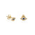 Gold & Diamond Mini Evil Eye with Sapphire Stud