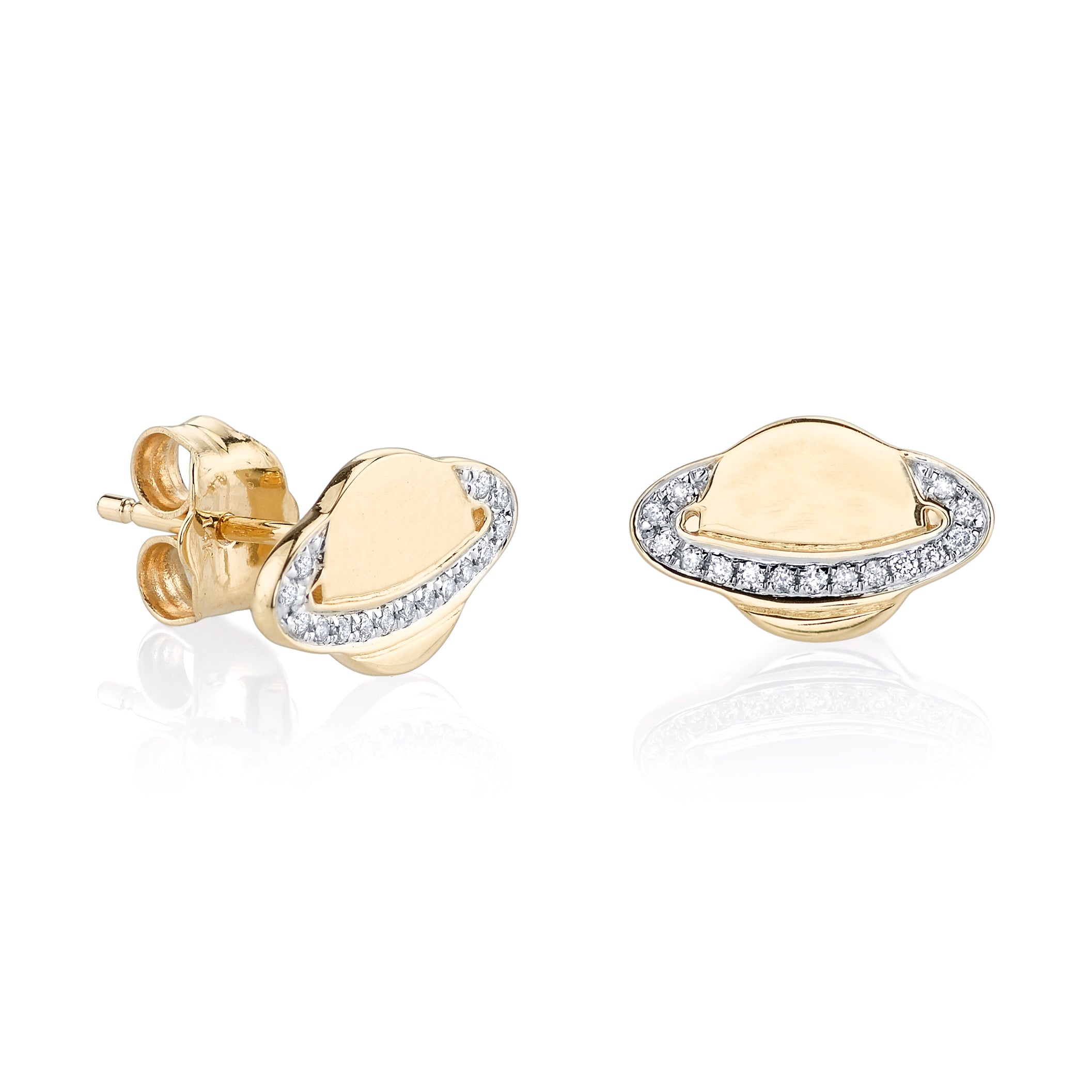 & Diamond Small Saturn Stud