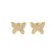 Gold & Pave Diamond Small Butterfly Stud