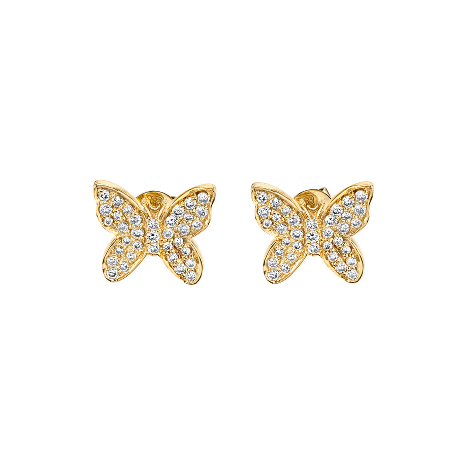 Gold & Pave Diamond Small Butterfly Stud - Sydney Evan Fine Jewelry