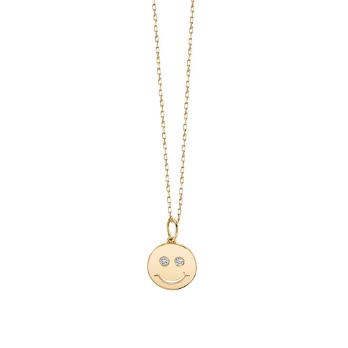 Gold & Diamond Happy Face Charm