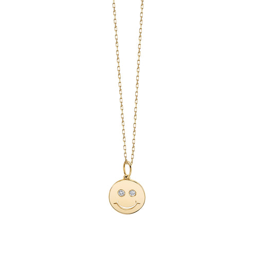 Kids Collection Gold & Diamond Happy Face Necklace