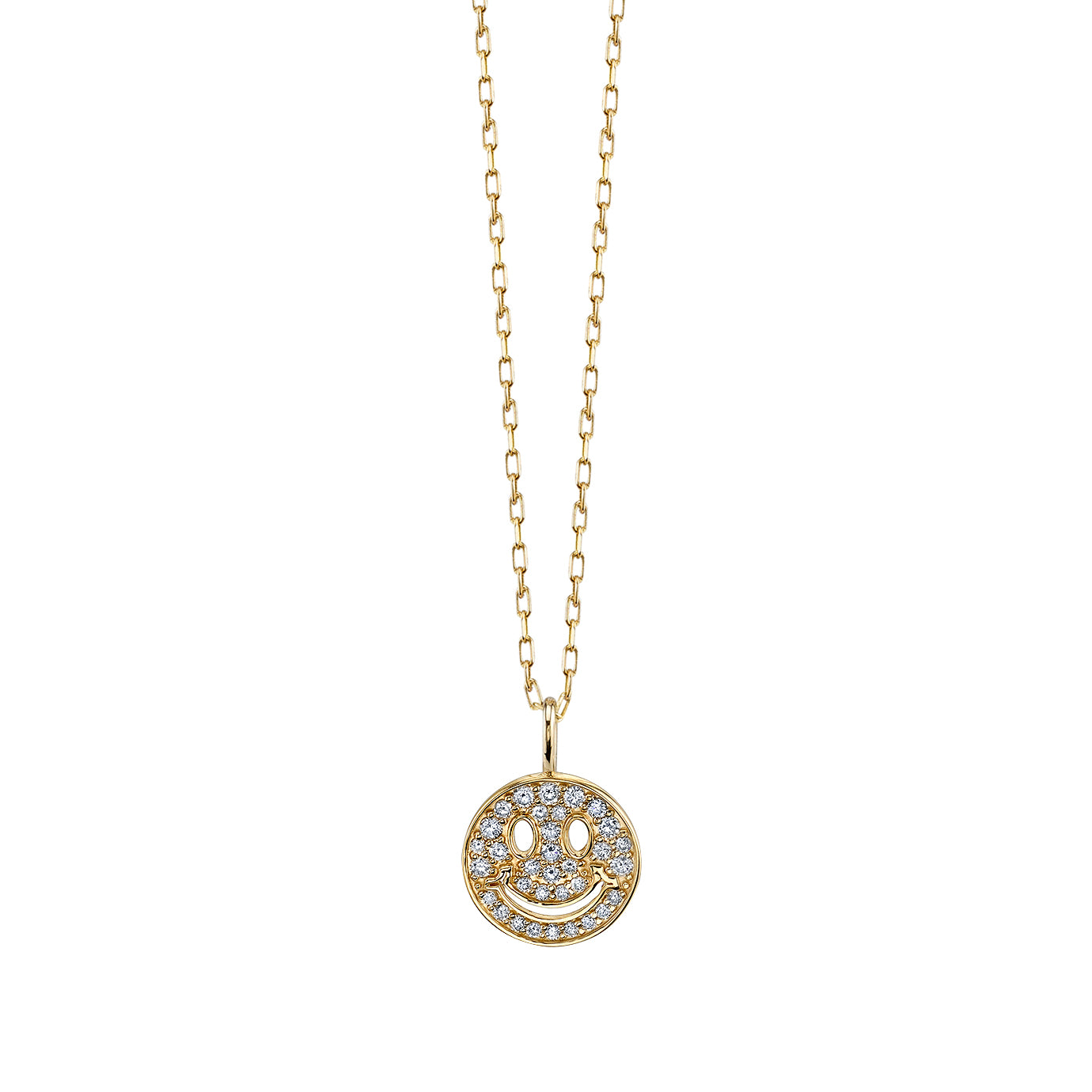 & Diamond Mini Happy Face Charm