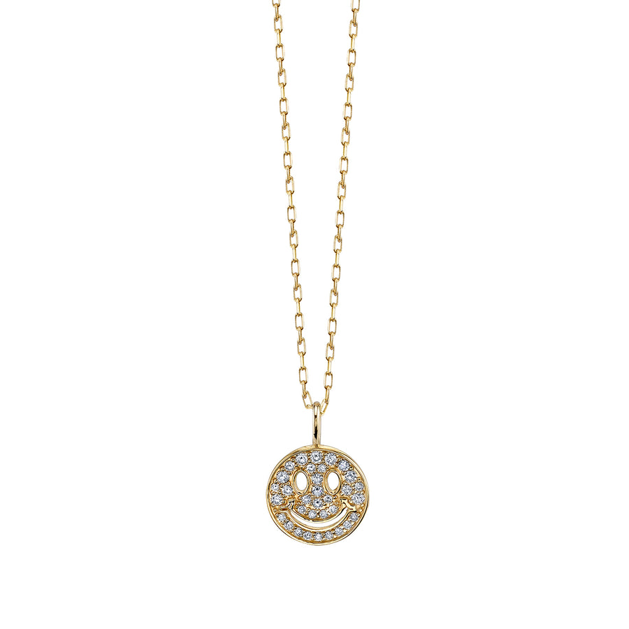 Gold & Diamond Mini Happy Face Charm - Sydney Evan Fine Jewelry