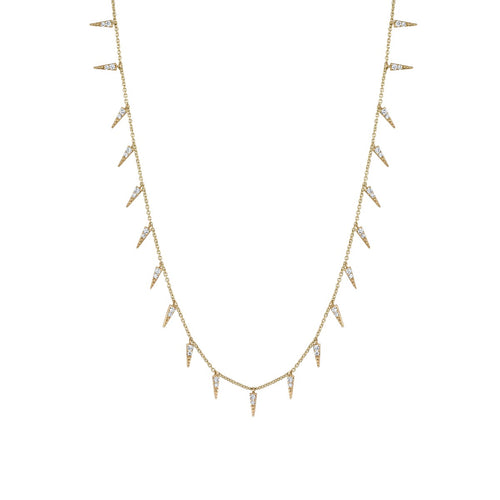 Gold & Diamond Large Fringe Necklace