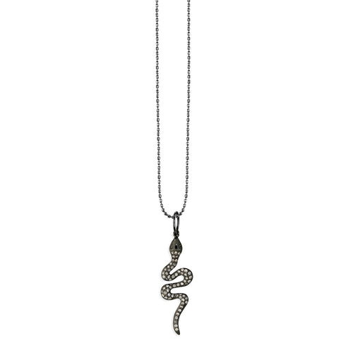 Men's Collection Black Rhodium & Diamond Snake Charm