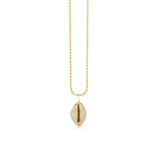 Gold & Diamond Cowrie Shell Charm