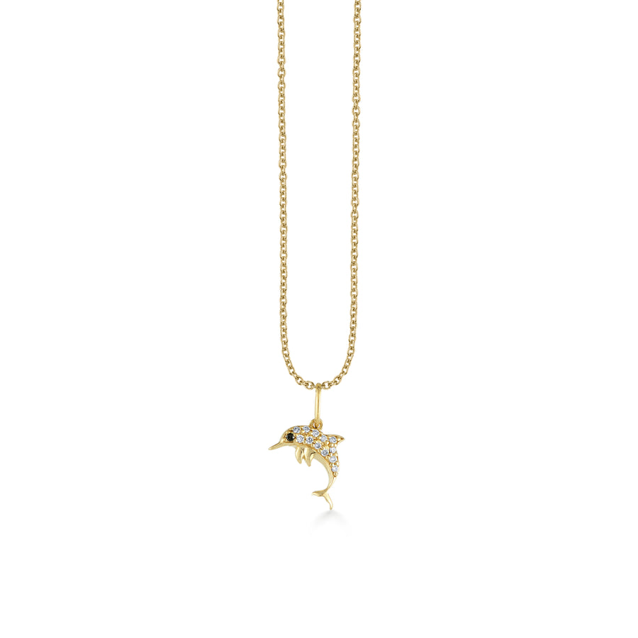 Gold & Diamond Small Dolphin Charm - Sydney Evan Fine Jewelry