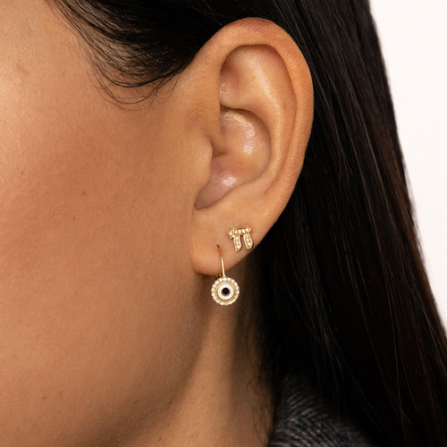 Gold & Diamond Small Chai Stud