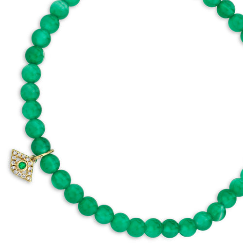 Gold & Diamond Small Eye on Green Onyx