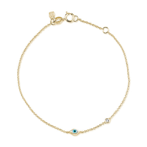 Gold Enamel Mini Eye Anklet